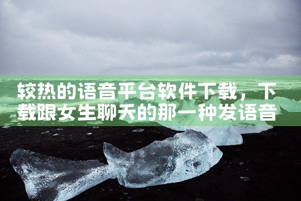 较热的语音平台软件下载